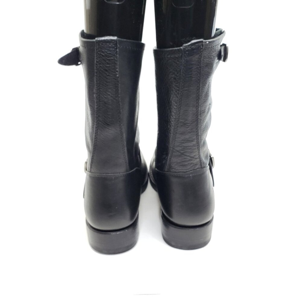 Frye Engineer Moto Biker Mid Calf Harness Boots Black Leather Womens Size 10B - Picture 5 of 12